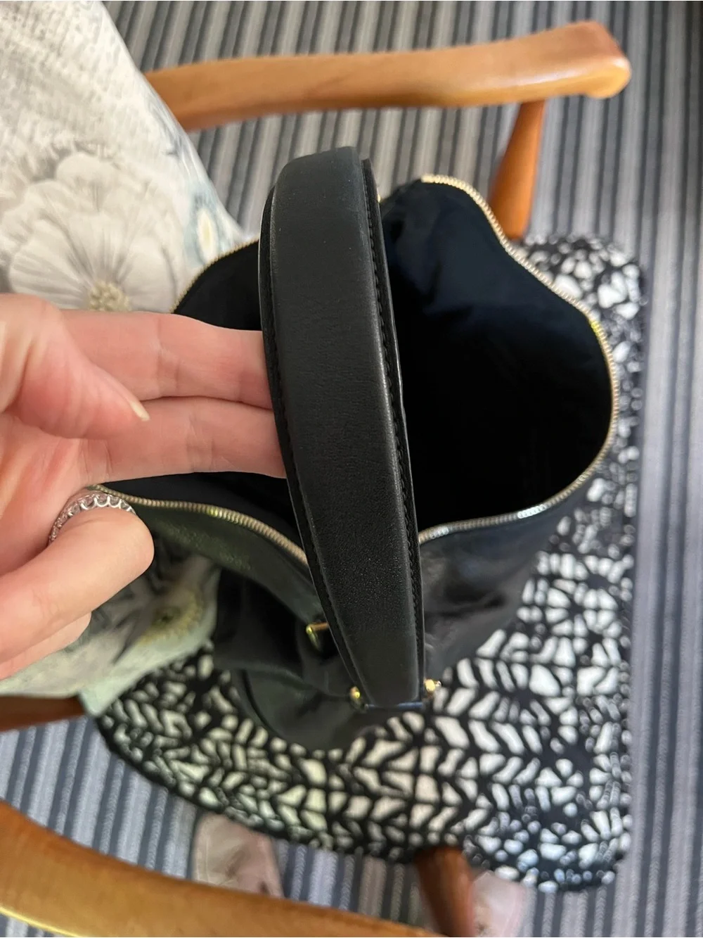 YSL Black Leather Hobo Tote Bag - Women's Shoulder Bag